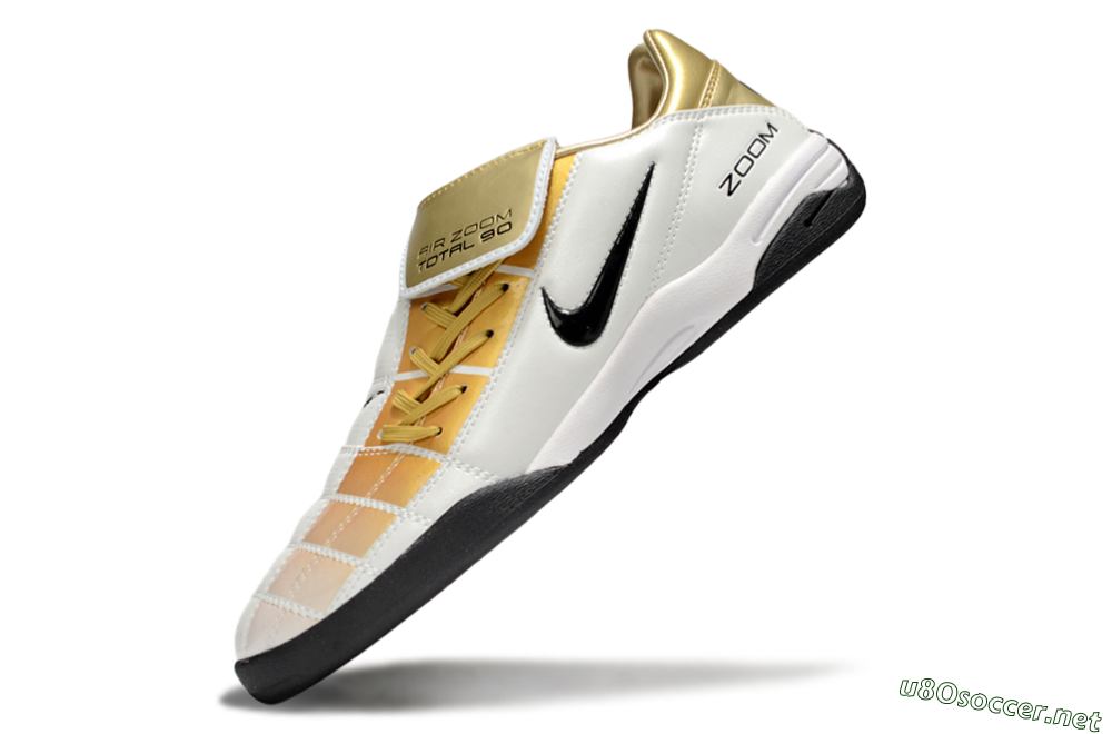 Men's Nike Air Zoom Total 90 III IC Football Shoes - White/Gold/Black 5