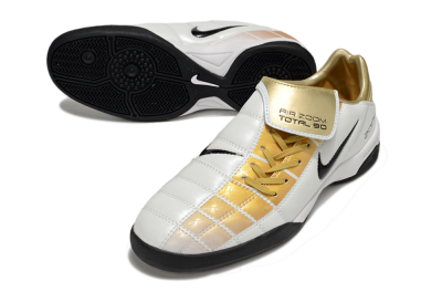Men's Nike Air Zoom Total 90 III IC Football Shoes - White/Gold/Black