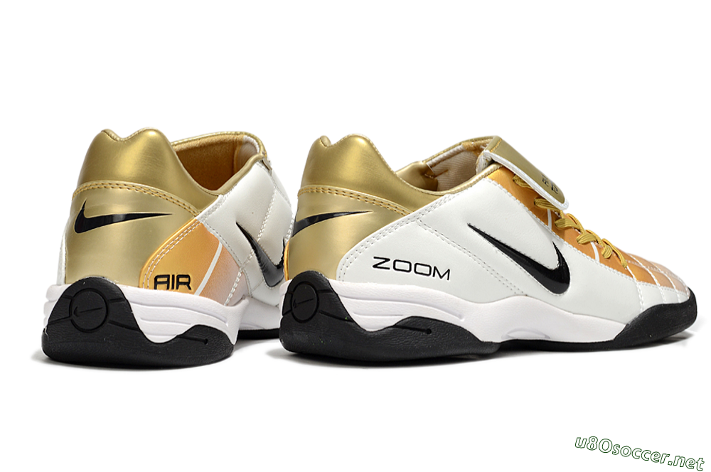 Men's Nike Air Zoom Total 90 III IC Football Shoes - White/Gold/Black 6