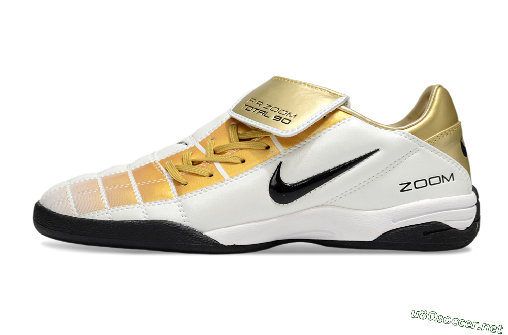 Men's Nike Air Zoom Total 90 III IC Football Shoes - White/Gold/Black 0