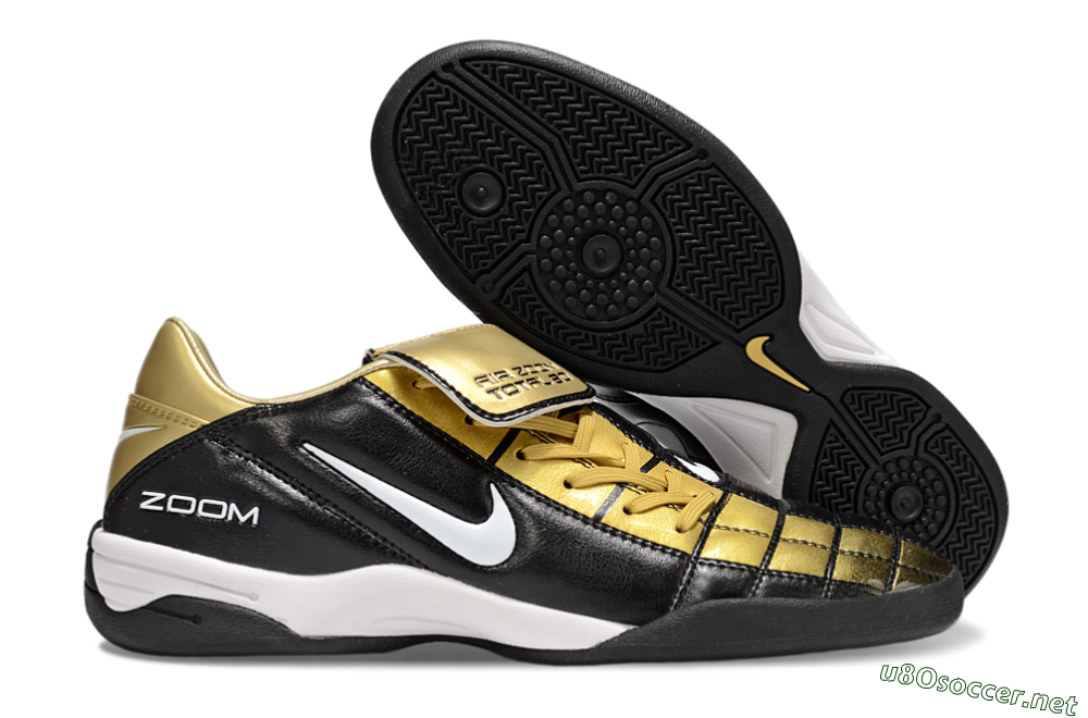 Men's Nike Air Zoom Total 90 III IC Football Shoes - Black/Gold/White 2