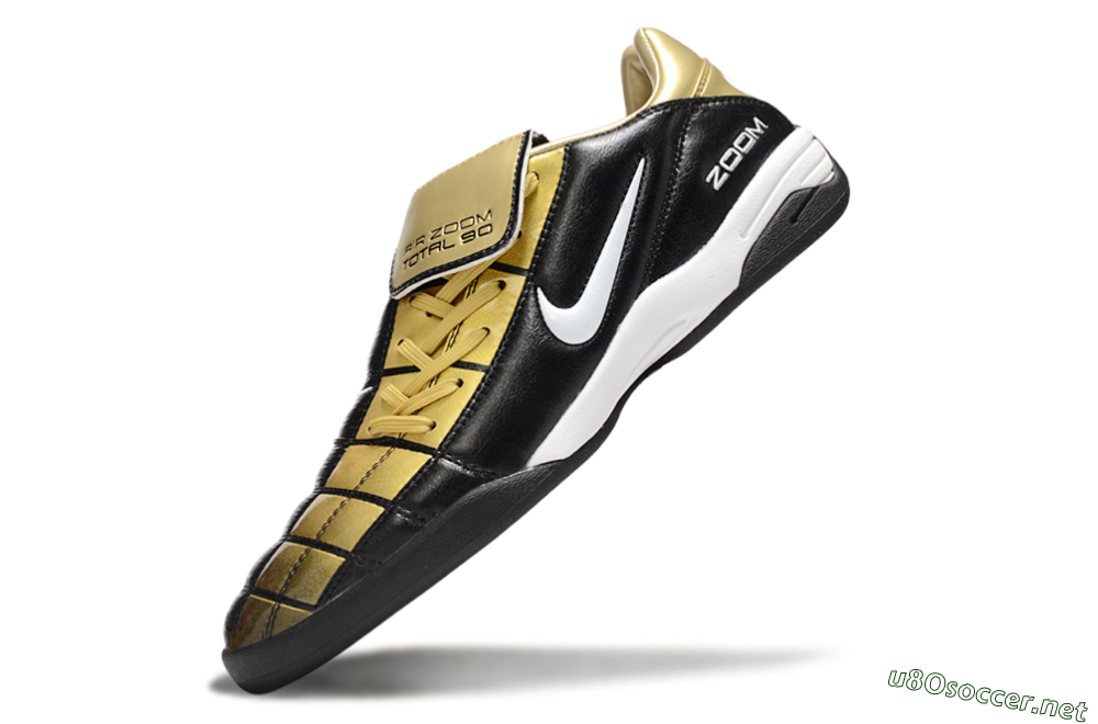 Men's Nike Air Zoom Total 90 III IC Football Shoes - Black/Gold/White 5