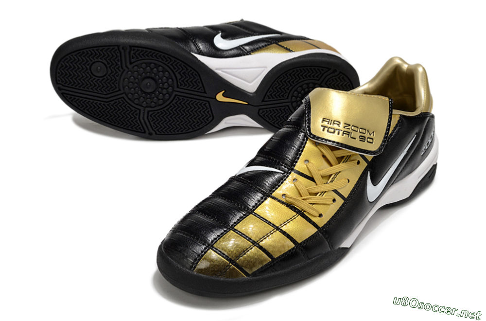 Men's Nike Air Zoom Total 90 III IC Football Shoes - Black/Gold/White 3