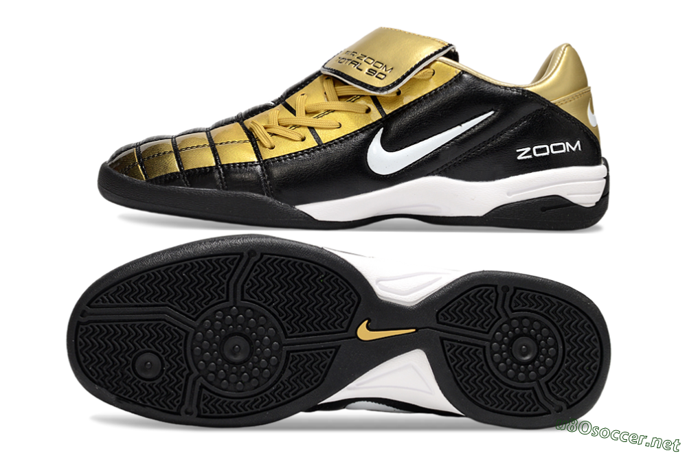 Men's Nike Air Zoom Total 90 III IC Football Shoes - Black/Gold/White 1