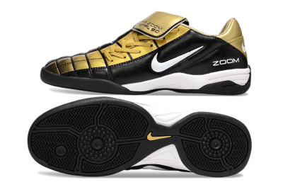 Men's Nike Air Zoom Total 90 III IC Football Shoes - Black/Gold/White