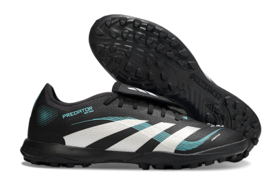 Men's Adidas Predator 25 Elite Laceless Foldover Tongue TF Football Shoes - Black/White/Jade