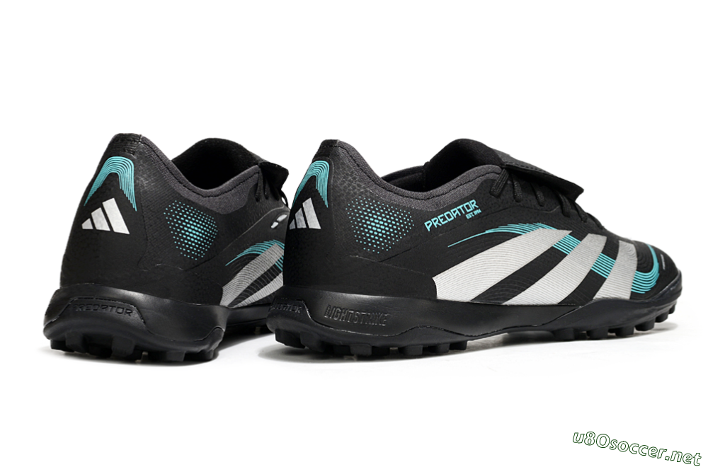 Men's Adidas Predator 25 Elite Laceless Foldover Tongue TF Football Shoes - Black/White/Jade 6
