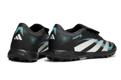 Men's Adidas Predator 25 Elite Laceless Foldover Tongue TF Football Shoes - Black/White/Jade