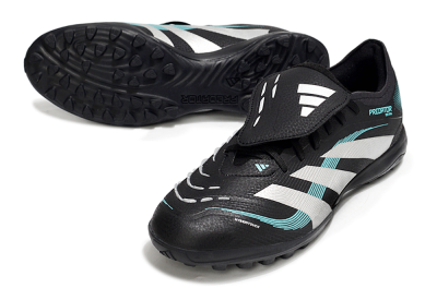 Men's Adidas Predator 25 Elite Laceless Foldover Tongue TF Football Shoes - Black/White/Jade