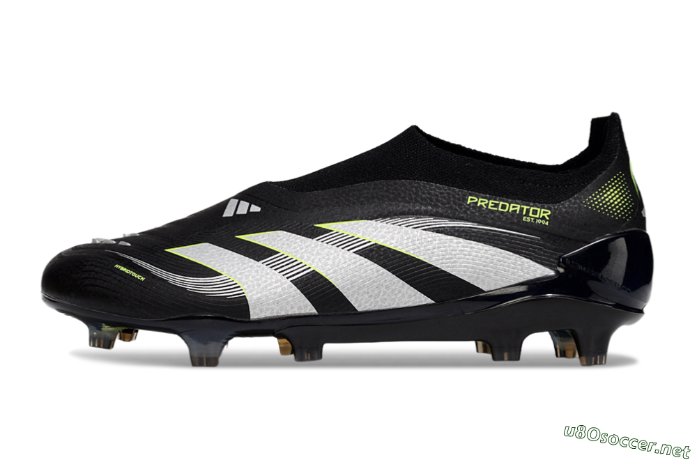 Men's Adidas Predator 25 Elite Laceless FG Football Boots - Black/White/Yellow 0