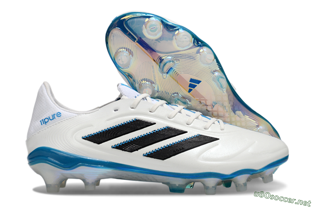 Men's Adidas Copa Pure 3 Elite FG Football Boots - White/Black/Blue 2