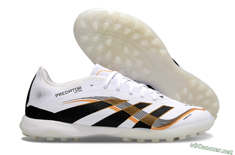 Men's Adidas Predator 25 Elite TF Football Shoes - White/Black/Gold 2