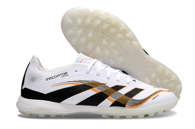 Men's Adidas Predator 25 Elite TF Football Shoes - White/Black/Gold