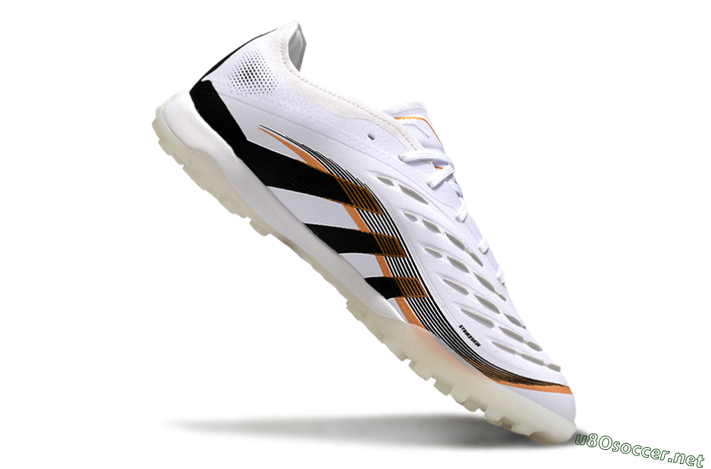 Men's Adidas Predator 25 Elite TF Football Shoes - White/Black/Gold 4