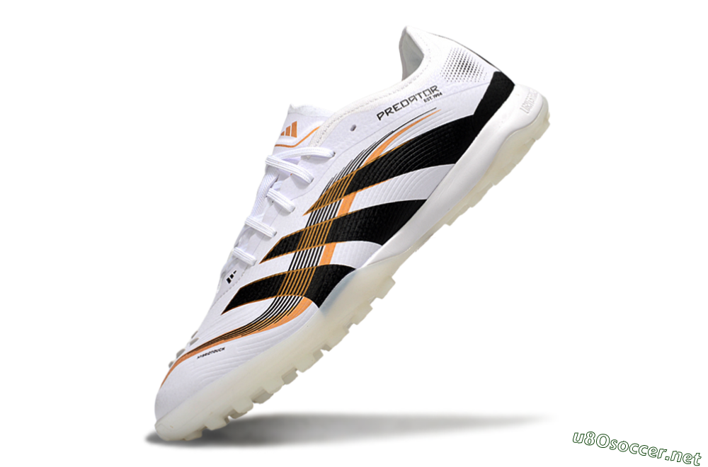 Men's Adidas Predator 25 Elite TF Football Shoes - White/Black/Gold 5