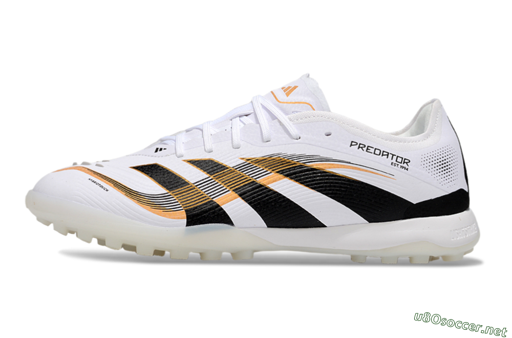Men's Adidas Predator 25 Elite TF Football Shoes - White/Black/Gold 0