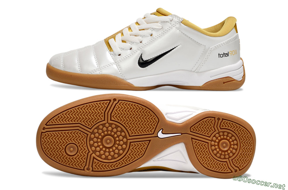 Men's Nike Total 90 III IC Football Shoes - White/Black/Yellow 1