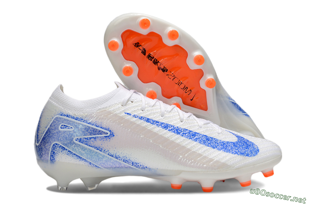Men's Nike Air Zoom Mercurial Vapor 16 Elite AG Football Boots - White/Blue 2