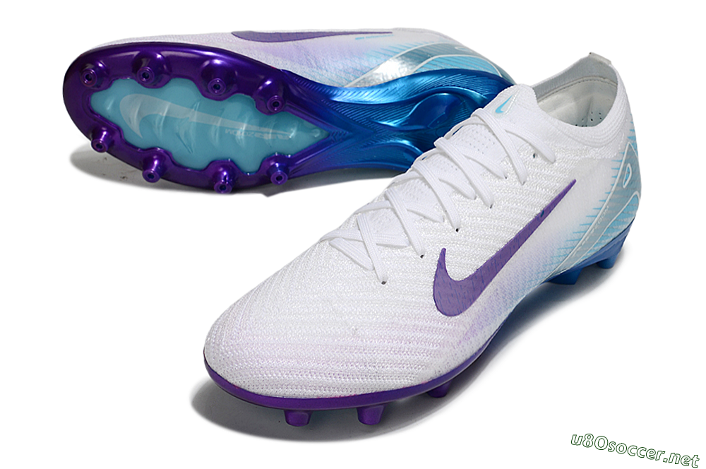 Men's Nike Air Zoom Mercurial Vapor 16 Elite AG Football Boots - White/Purple/Jade 3