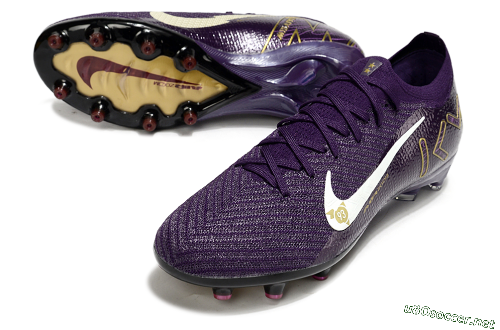 Men's Nike Air Zoom Mercurial Vapor 16 Elite AG Football Boots - Purple/White/Gold 3