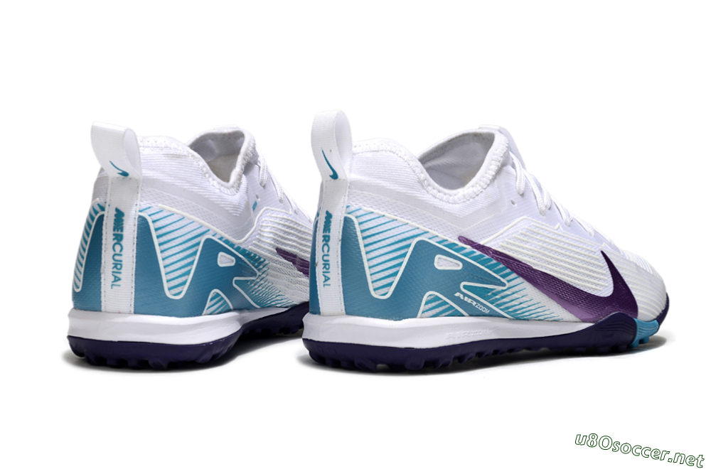 Men's Nike Air Zoom Mercurial Vapor 16 Elite TF Football Shoes - White/Purple/Jade 6
