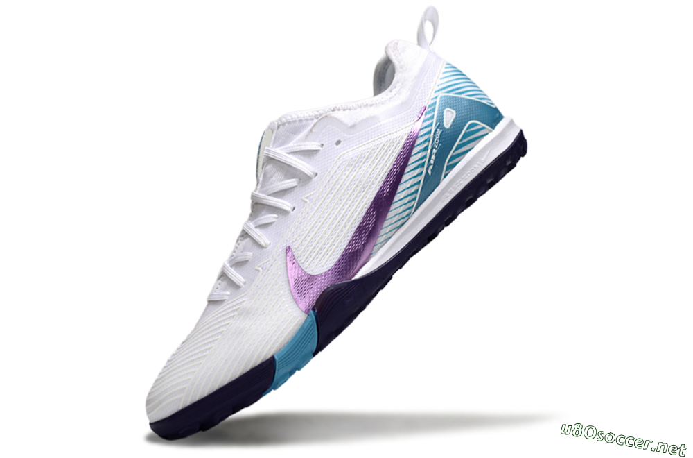 Men's Nike Air Zoom Mercurial Vapor 16 Elite TF Football Shoes - White/Purple/Jade 5