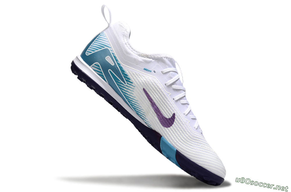 Men's Nike Air Zoom Mercurial Vapor 16 Elite TF Football Shoes - White/Purple/Jade 4