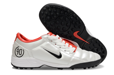 Unisex Nike Total 90 III TF Football Shoes - White/Black/Red