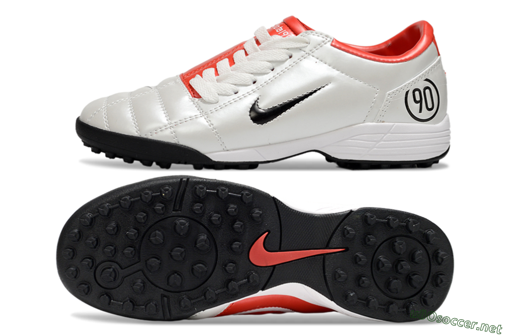 Unisex Nike Total 90 III TF Football Shoes - White/Black/Red 1