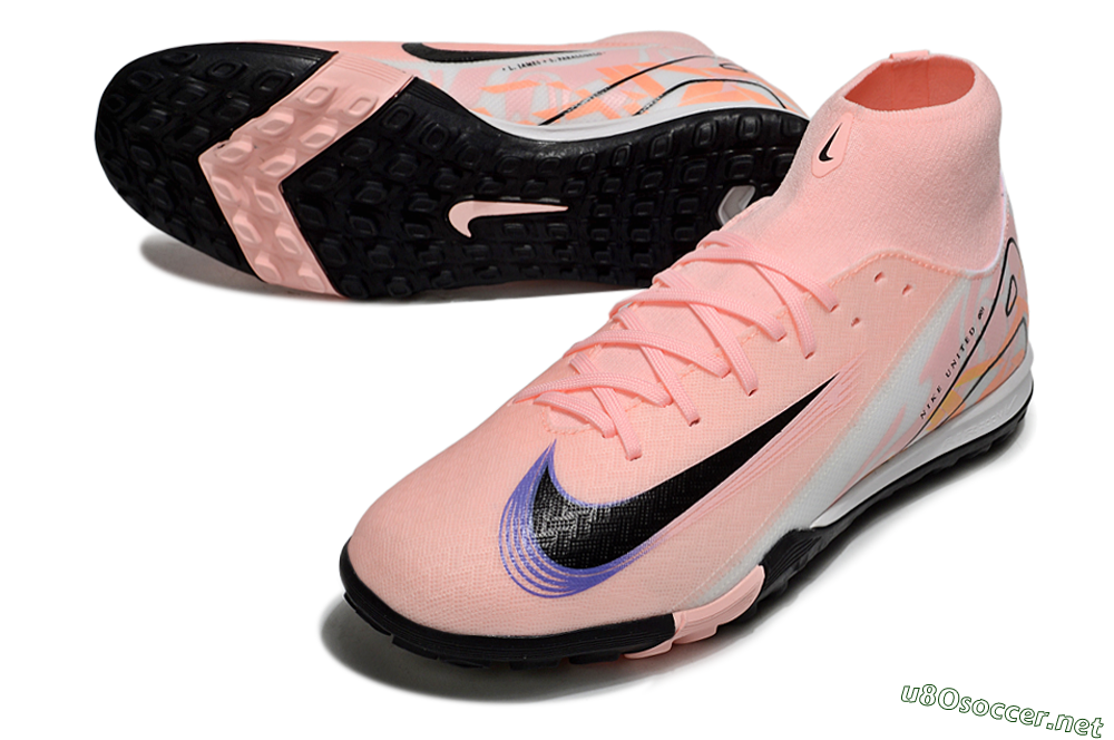 Men's Nike Air Zoom Mercurial Superfly 10 Elite TF Football Shoes - Pink/White/Black 3