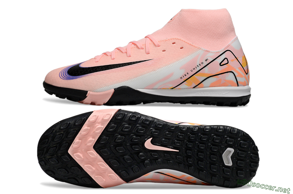 Men's Nike Air Zoom Mercurial Superfly 10 Elite TF Football Shoes - Pink/White/Black 1