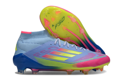 Men's Adidas F50 Elite Mid FG Football Boots - Jade/Yellow/Pink