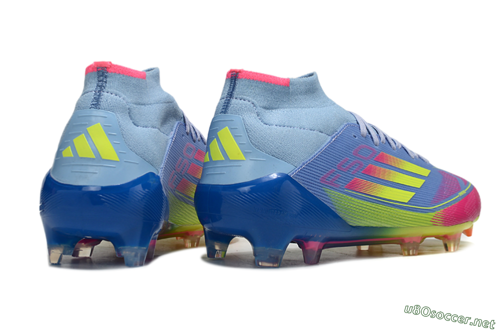 Men's Adidas F50 Elite Mid FG Football Boots - Jade/Yellow/Pink 6