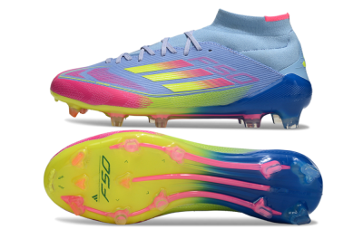 Men's Adidas F50 Elite Mid FG Football Boots - Jade/Yellow/Pink
