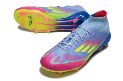 Men's Adidas F50 Elite Mid FG Football Boots - Jade/Yellow/Pink