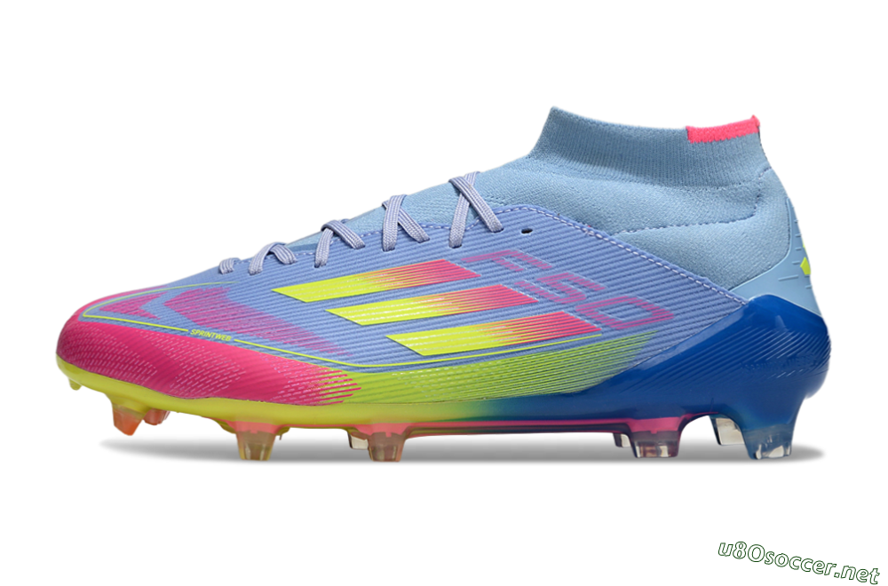 Men's Adidas F50 Elite Mid FG Football Boots - Jade/Yellow/Pink 0