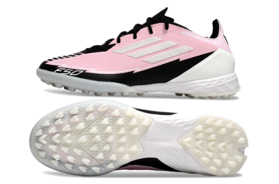 Men's Messi x Adidas F50 Pro TF Football Shoes - Pink/White/Black