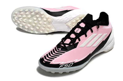 Men's Messi x Adidas F50 Pro TF Football Shoes - Pink/White/Black