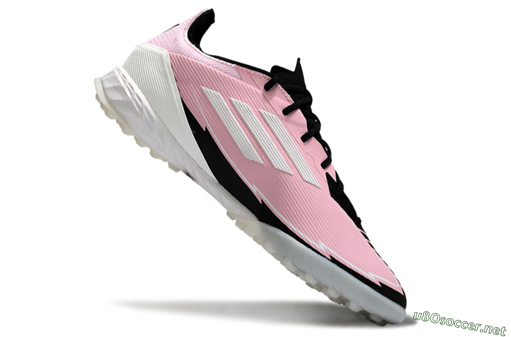 Men's Messi x Adidas F50 Pro TF Football Shoes - Pink/White/Black 4