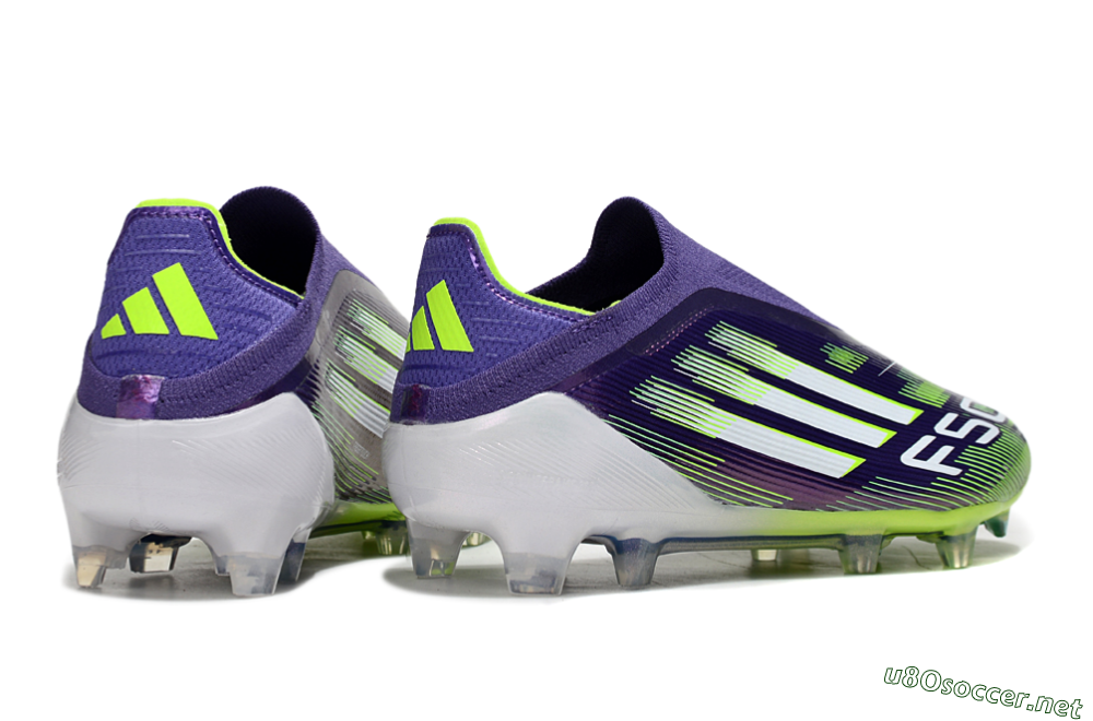 Men's Adidas F50 Elite Laceless FG Football Boots - Purple/White/Yellow 6