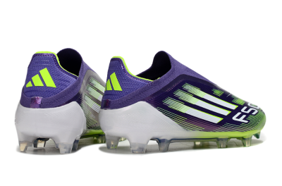 Men's Adidas F50 Elite Laceless FG Football Boots - Purple/White/Yellow