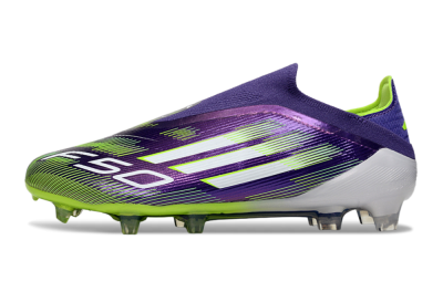 Men's Adidas F50 Elite Laceless FG Football Boots - Purple/White/Yellow