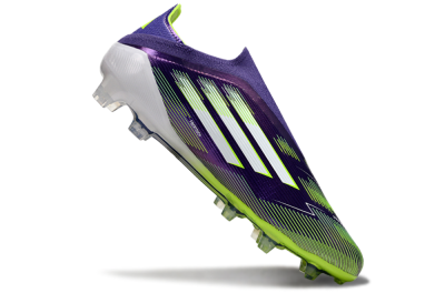 Men's Adidas F50 Elite Laceless FG Football Boots - Purple/White/Yellow