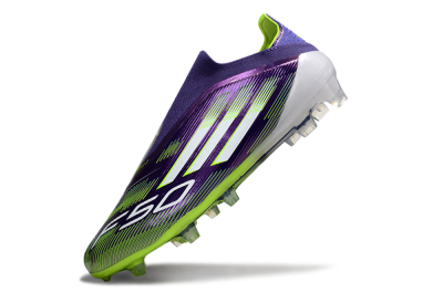 Men's Adidas F50 Elite Laceless FG Football Boots - Purple/White/Yellow