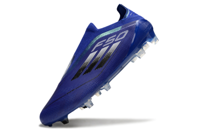 Men's Adidas F50 Elite Laceless FG Football Boots - Blue/Silver/Black