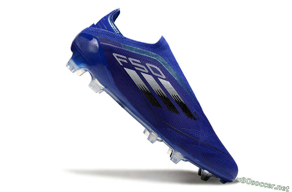 Men's Adidas F50 Elite Laceless FG Football Boots - Blue/Silver/Black 3