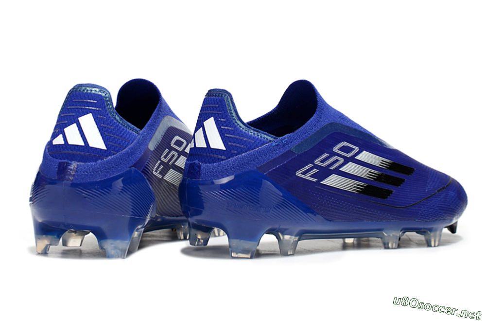 Men's Adidas F50 Elite Laceless FG Football Boots - Blue/Silver/Black 5