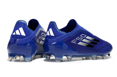 Men's Adidas F50 Elite Laceless FG Football Boots - Blue/Silver/Black