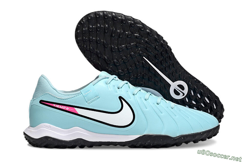 Men's Nike Tiempo Legend 10 Academy TF Football Shoes - Jade/White/Pink 2