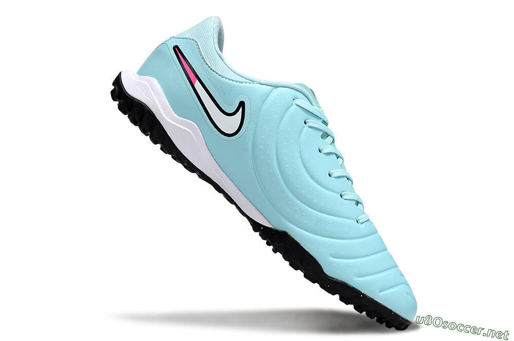 Men's Nike Tiempo Legend 10 Academy TF Football Shoes - Jade/White/Pink 4